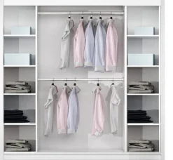 Szafy Dwudrzwiowe|Szafy Z Lustrem>Stolar Czarna nowoczesna szafa przesuwna z lustrem 225 cm VASCO czarny