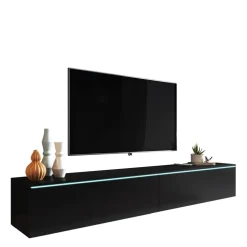 Szafki Rtv>BRATEX Czarna nowoczesna szafka pod telewizor do salonu 180 cm BROMI czarny