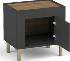 Zestawy Mebli Do Sypialni|Szafki Nocne>DOLMAR Czarna nowoczesna szafka nocna do sypialni 48 cm MISTY czarny