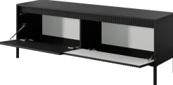 Szafki Rtv></noscript>LASKI Czarna nowoczesna szafka RTV na nóżkach pod telewizor 153 cm SAREVO czarny
