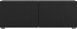 Szafki Rtv></noscript>GiB Meble Czarna nowoczesna szafka RTV 100 cm z ryflowanymi frontami KORDIS czarny