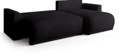 Meble Dla Dzieci|Meble Młodzieżowe>BROMARKT Czarna rozkładana kanapa narożna do salonu z funkcją spania MORENO
