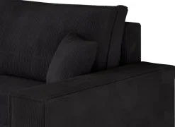 Narożniki></noscript>BROMARKT Czarna rozkładana kanapa narożna z pojemnikiem ADI XL