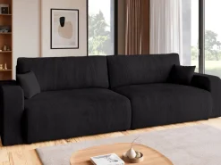 Meble Dla Dzieci|Meble Młodzieżowe>BROMARKT Czarna rozkładana sofa do salonu z pojemnikiem i funkcją spania PUMI