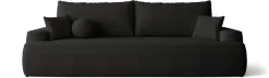 Meble Młodzieżowe|Kanapy I Sofy></noscript>BROMARKT Czarna sofa z funkcją spania i pojemnikiem CARMELLO boucle