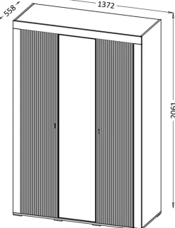 Zestawy Mebli Do Sypialni|Zestawy Mebli Do Salonu></noscript>DOLMAR Czarna szafa trzydrzwiowa 137 cm z półkami i drążkiem MISTY czarny
