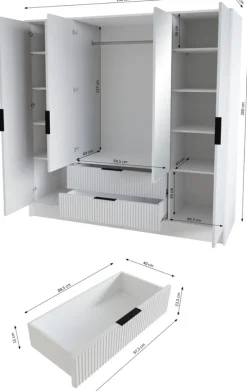 Szafy Otwierane|Szafy Z Lustrem></noscript>Arton Czarna szafa uchylna 200 cm do sypialni z półkami NEXUS czarny