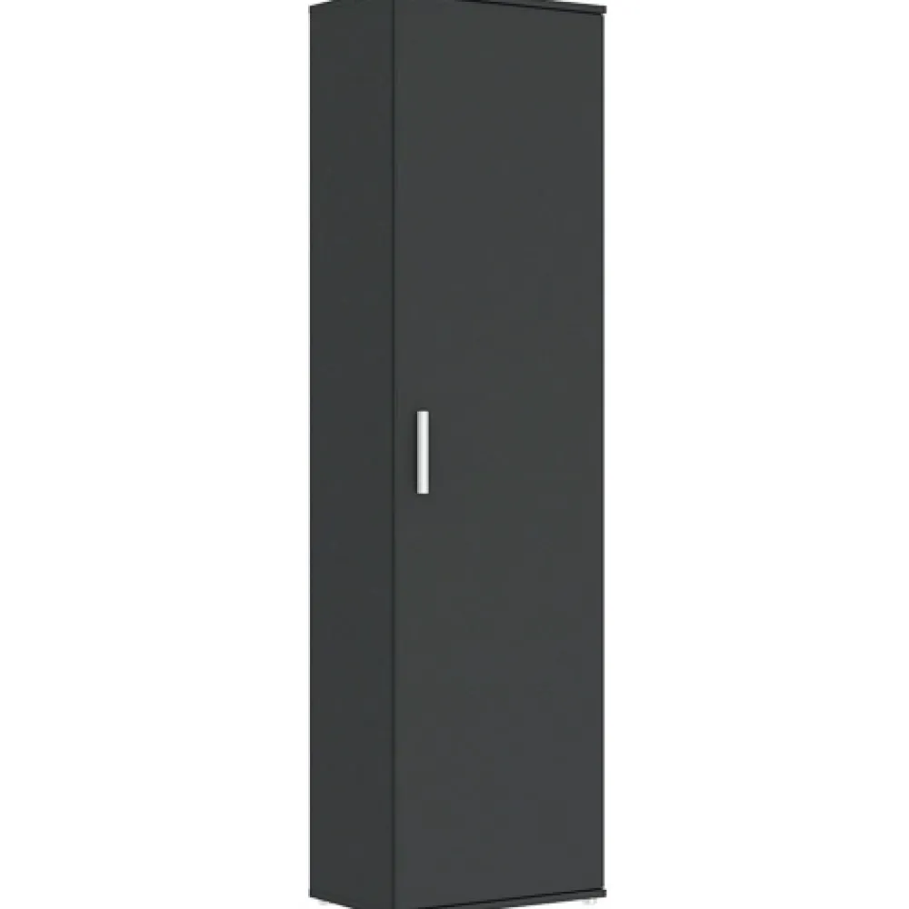 Meble Młodzieżowe|Zestawy Mebli Do Przedpokoju>INTER MEBLE Czarna szafa uchylna do salonu z półkami KONTI czarny