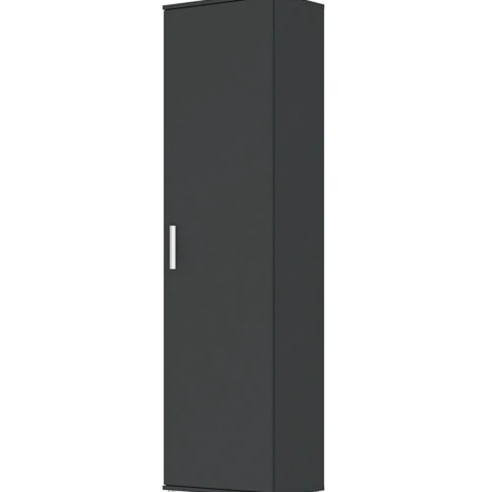 Meble Młodzieżowe|Zestawy Mebli Do Przedpokoju>INTER MEBLE Czarna szafa uchylna do salonu z półkami KONTI czarny