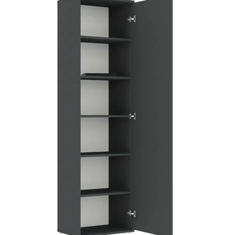 Meble Młodzieżowe|Zestawy Mebli Do Przedpokoju>INTER MEBLE Czarna szafa uchylna do salonu z półkami KONTI czarny