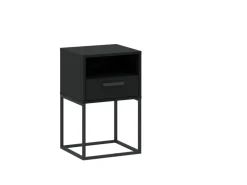 Szafki Nocne>INTER MEBLE Czarna szafka nocna 60 cm do sypialni COTTA czarny