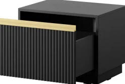 Szafki Nocne>PIASKI Czarna szafka nocna 54 cm z szufladą do sypialni RAVO czarny