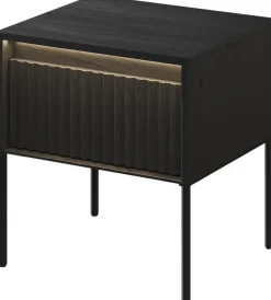 Szafki Nocne>lenart. Czarna szafka nocna do sypialni w stylu nowoczesnym TREND czarny