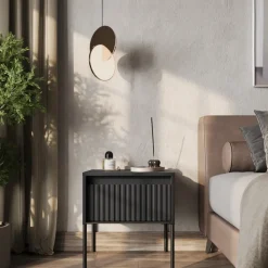 Szafki Nocne></noscript>lenart. Czarna szafka nocna do sypialni w stylu nowoczesnym TREND czarny