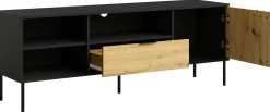 Zestawy Mebli Do Salonu|Szafki Rtv>MEBLOSIEK Czarna szafka RTV 160 cm do salonu nowoczesna RUSTICA