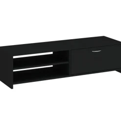 Szafki Rtv>INTER MEBLE Czarna szafka RTV 120 cm do salonu nowoczesna CORTA czarny