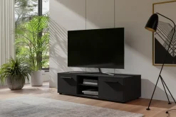 Zestawy Mebli Do Sypialni|Szafki Rtv></noscript>GiB Meble Czarna szafka RTV 150 cm do salonu MAXIDO czarny