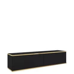 Zestawy Mebli Do Salonu|Szafki Rtv>PIASKI Czarna szafka RTV 135 cm ORVIETO