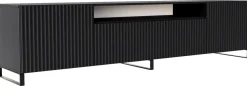 Szafki Rtv></noscript>Arton Czarna szafka RTV na nóżkach 200 cm nowoczesna TAVIO do salonu czarny