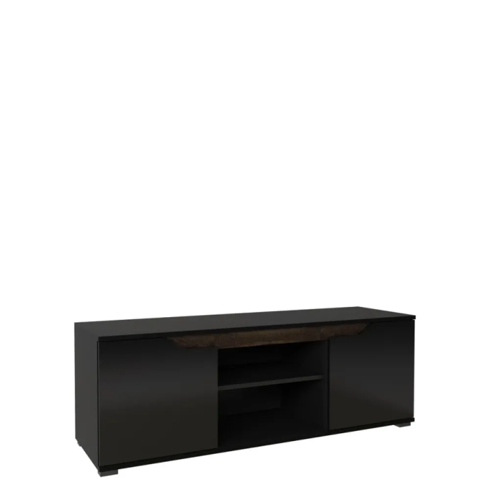 Szafki Rtv>Lempert Czarna szafka RTV pod telewizor 135 cm LANDARE połysk
