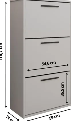 Szafki Na Buty|Garderoby>KIER Czarna szafka wisząca na buty 59 cm LEVO czarny