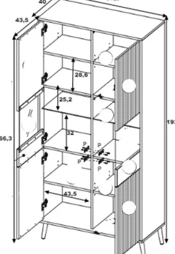 Zestawy Mebli Do Salonu></noscript>INTER MEBLE Czarna witryna do salonu 90 cm z ryflowanymi frontami BELLUNO antracyt
