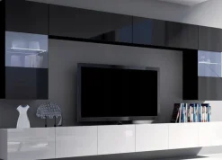 Zestawy Mebli Młodzieżowych|Witryny>GiB Meble Czarna witryna wisząca MODERN czarny