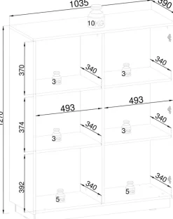 Komody></noscript>PIASKI Czarna wysoka komoda do salonu z ryflowanymi frontami 103 cm RAVO czarny