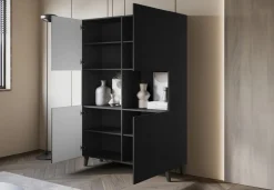 Komody></noscript>BRATEX Czarna wysoka komoda nowoczesna do salonu 120 cm PUNES czarny