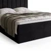 Łóżka Małżeńskie|Łóżka Ze Stelażem>BROMARKT Czarne łóżko kontynentalne do sypialni 160x200 cm DENVER sztruks