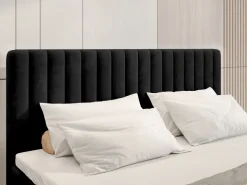 Łóżka Małżeńskie|Łóżka Ze Stelażem></noscript>BROMARKT Czarne łóżko kontynentalne 180x200 cm z pojemnikiem na pościel DREAM