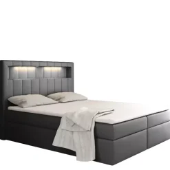 Łóżka Z Pojemnikiem|Łóżka Czarne></noscript>Gruszka Czarne łóżko kontynentalne 160x200 z ekoskóry ADAM