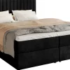 Łóżka Małżeńskie|Łóżka Ze Stelażem>BROMARKT Czarne łóżko kontynentalne 160x200 cm z pojemnikiem na pościel DREAM