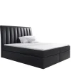 Łóżka Z Pojemnikiem|Łóżka Czarne>Gruszka Czarne Łóżko Kontynentalne 180x200 z ekoskóry NIKOLA