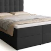 Meble Młodzieżowe|Łóżka Młodzieżowe>BROMARKT Czarne łóżko kontynentalne 140x200 cm do sypialni pojemnik DETROIT