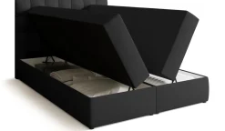 Meble Młodzieżowe|Łóżka Młodzieżowe>BROMARKT Czarne łóżko kontynentalne 140x200 cm do sypialni pojemnik DETROIT