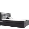 Łóżka Z Pojemnikiem|Łóżka Czarne>Gruszka Czarne Łóżko Kontynentalne 200x200 z ekoskóry LUDWIK