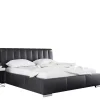Łóżka Z Zagłówkiem|Łóżka Czarne>Gruszka Czarne łóżko tapicerowane 200x200 MANILA