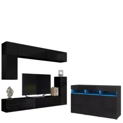 Meblościanki>BROMARKT Czarne meble do salonu PREMIUM czarny