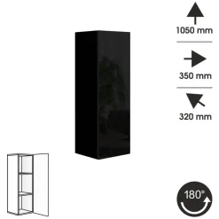 Meblościanki></noscript>BROMARKT Czarne meble do salonu PREMIUM czarny