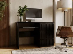 Biurka></noscript>MARIDEX Czarne nowoczesne biurko z szufladami 110 cm CRAFTON czarny