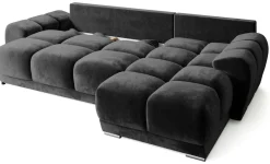 Narożniki>BROMARKT Czarny narożnik do salonu rozkładany z funkcją spania NUBES