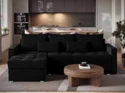 Meble Dla Dzieci|Meble Młodzieżowe></noscript>BROMARKT Czarny narożnik do salonu HOT L