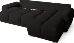 Narożniki>BROMARKT Czarny narożnik do salonu rozkładany z funkcją spania NUBES