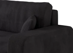 Narożniki></noscript>BROMARKT Czarny narożnik sztruksowy z funkcją spania do salonu PUMI XL