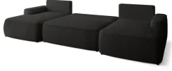 Narożniki>BROMARKT Czarny narożnik z funkcją spania do salonu boucle CARMELLO U