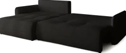 Meble Dla Dzieci|Meble Młodzieżowe>BROMARKT Czarny narożnik z funkcją spania i pojemnikiem CLAUDIO boucle