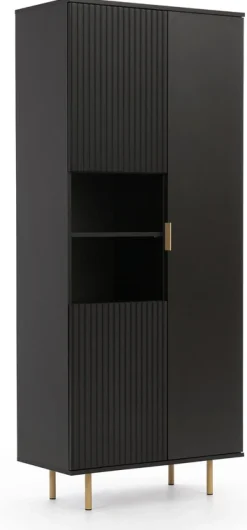 Regały Na Książki|Zestawy Mebli Do Salonu></noscript>GiB Meble Czarny regał do salonu na książki 80 cm NAMASTE