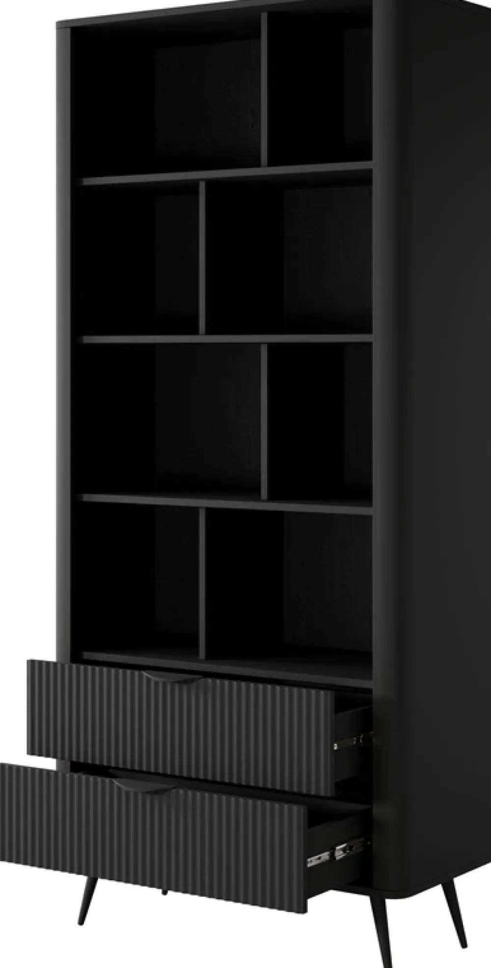 Regały Na Książki|Regały Biurowe>LASKI regał na książki do nowoczesnego salonu LEONTE czarny