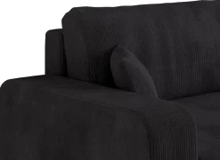 Narożniki></noscript>BROMARKT Czarny sztruksowy narożnik z funkcją spania do salonu PUMI U